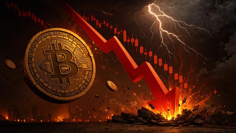 Bitcoin em queda — Foto: Imagem criada com inteligência artificial