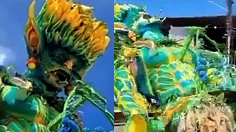 Alegoria do Boi Caprichoso desaba durante translado em Parintins