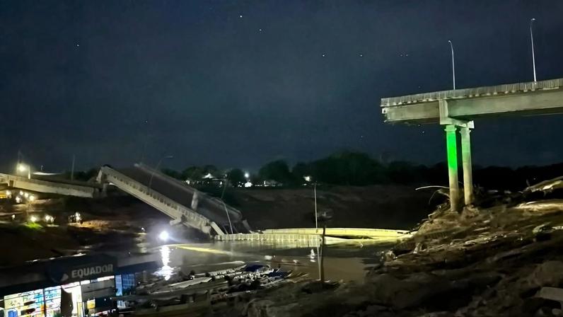 Ponte desaba no Acre e governo anuncia ação contra construtora responsável