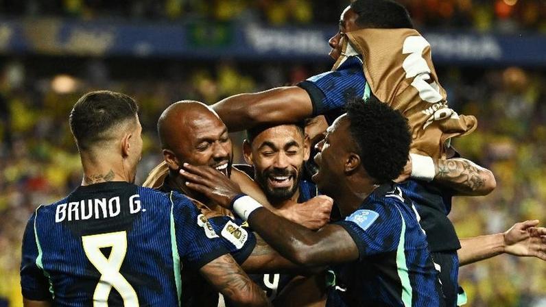 Brasil x Haiti: comemoração de Matheus Cunha no primeiro gol da seleção brasileira