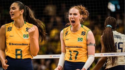 Brasil em quadra pela VNL Feminina, em Brasília