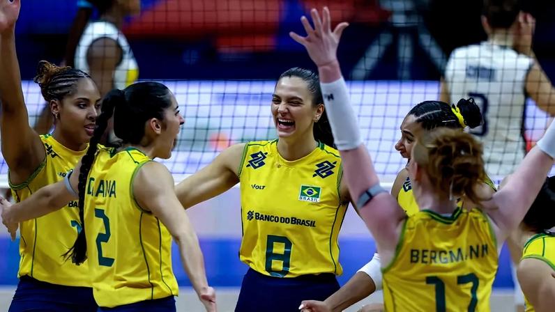 Brasl x Italia na Liga das Nações 2026 (Foto: CBV)