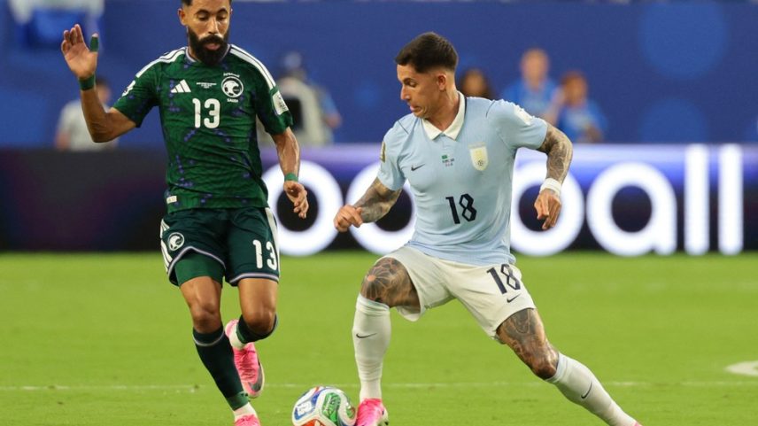 Brian Rodriguez, atacante do Uruguai, em jogo contra a Arábia Saudita — Foto: Reuters/Sam Navarro