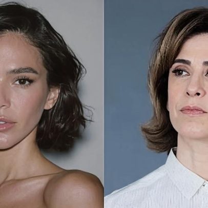 Bruna Marquezine e Fernanda Torres trocam abraço em bastidores de peça