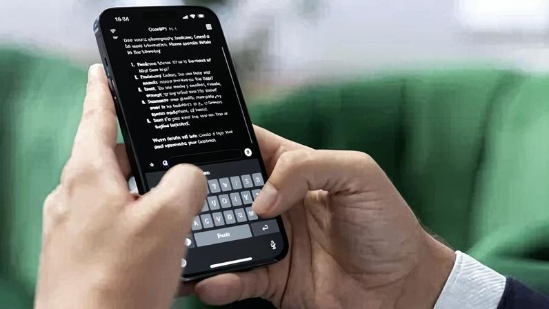 Pesquisa no celular por chat de IA generativa
