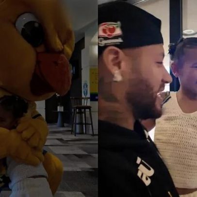 Mavie, filha de Neymar, faz as pazes com Canarinho após irritação com mascote