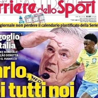 Jornal exalta Carlo Ancelotti antes da estreia da Itália na Copa