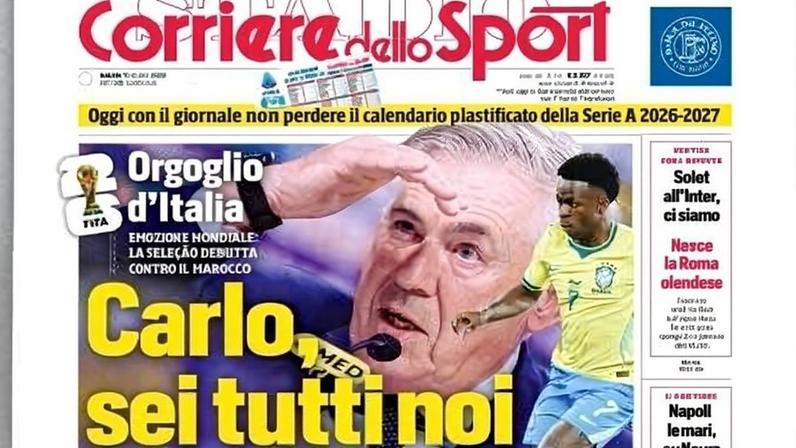 Capa do Corriere Dello Sport deste sábado (13)