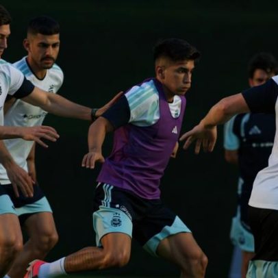Almada treina de volta após lesão, Scaloni esboça a Argentina