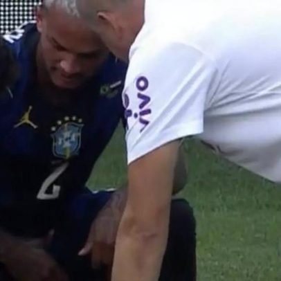 Wesley se machuca e chora em amistoso da Seleção Brasileira