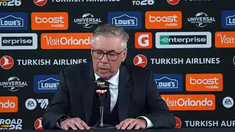 Carlo Ancelotti em entrevista coletiva após vitória sobre o Egito