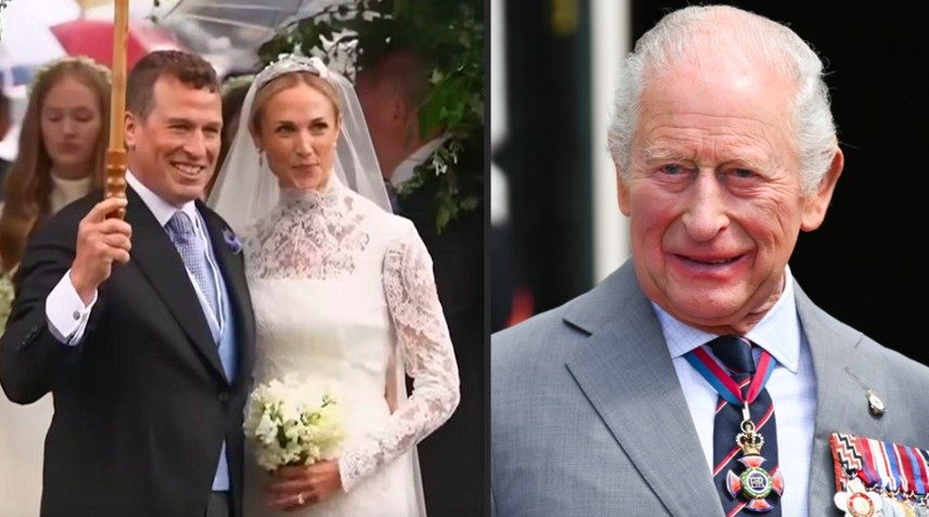 Registro do casamento de Peter Philips, sobrinho mais velho do Rei Charles III — Foto: Reprodução/The Royal Family Channel/Youtube
