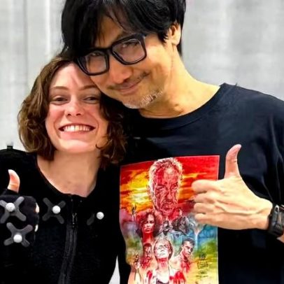 Guru dos games usa camiseta de filme brasileiro em encontro com atriz de It