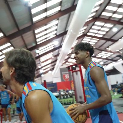 Espanha treina basquete nos EUA; vídeo mostra Yamal chamando atenção