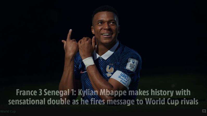 Jornais estrangeiros repercutem atuação de Mbappé após vitória da França contra o Senegal (The Sun) — Foto: Reprodução/The Sun