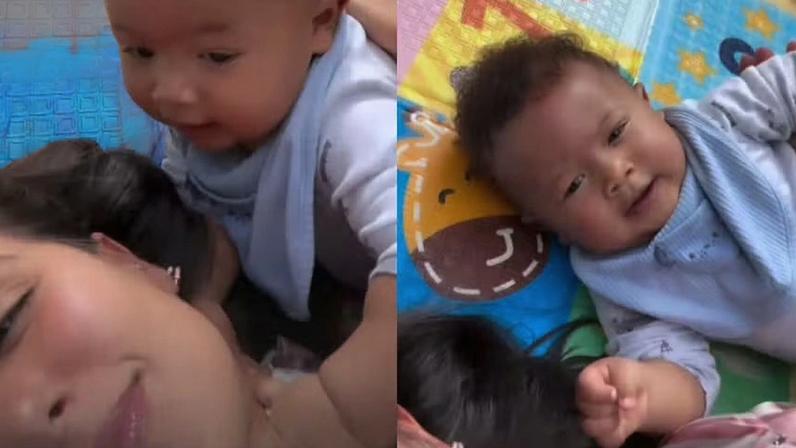 Carol Peixinho e o filho Bento — Foto: reprodução/instagram