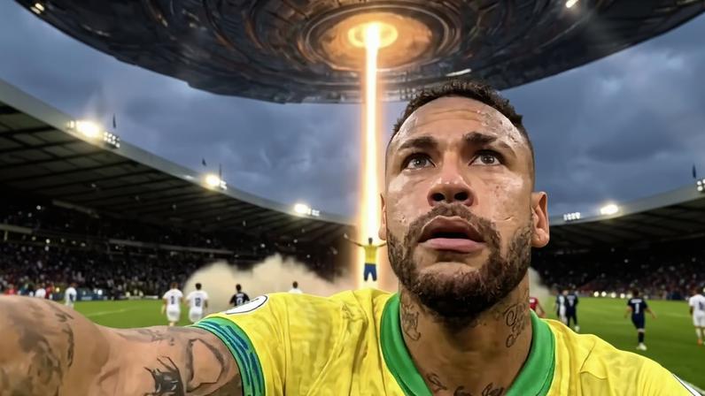 Neymar abduzido? E.T.s viram meme na Copa do Mundo 2026 — Foto: Reprodução/Internet