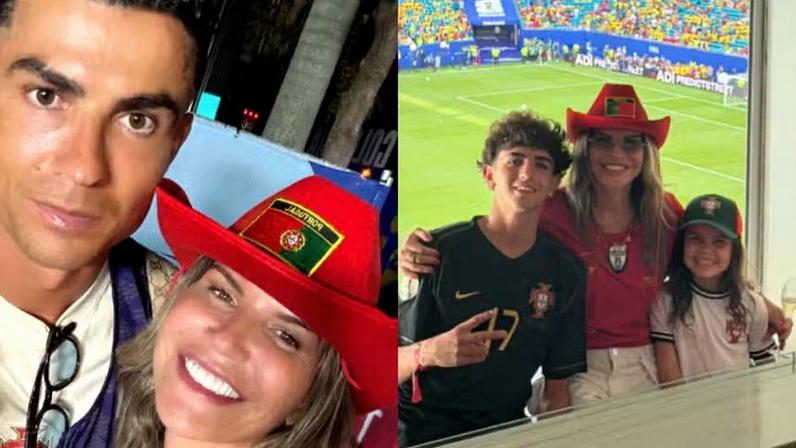 Katia Aveiro posa com o irmão CR7 e filhos — Foto: reprodução/instagram