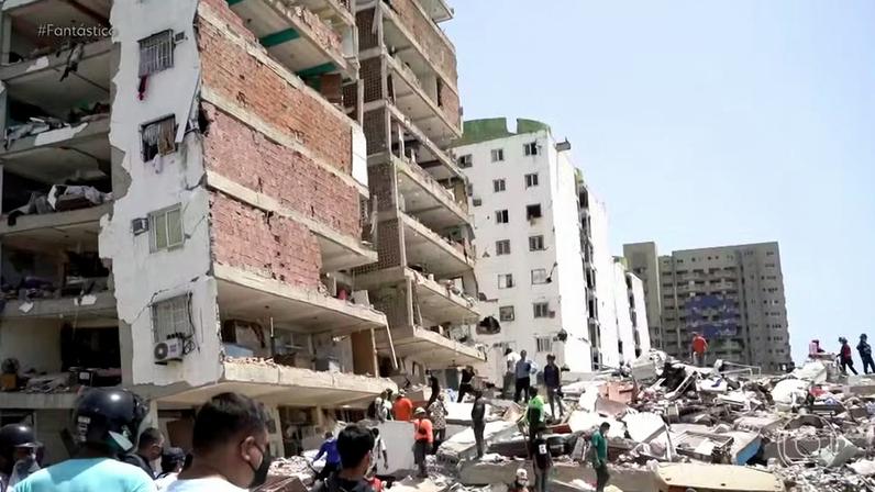 Terremotos na Venezuela deixaram quarteirões inteiros destruídos — Foto: Reprodução/TV Globo