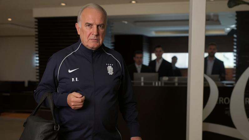 Marcelo Bielsa chega ao Uruguai sozinho e sem recepção — Foto: Reprodução