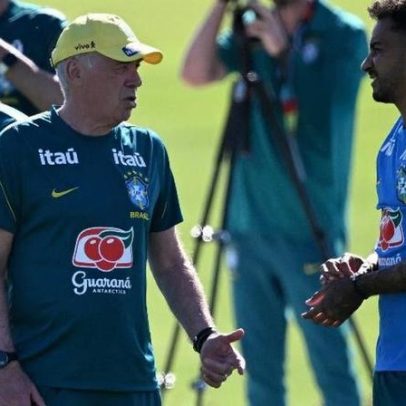 Seleção treina sem Neymar; Ancelotti não revela time titular