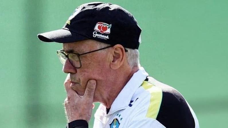 Carlo Ancelotti em treinamento da seleção brasileira para a Copa do Mundo de 2026 em Morristown, nos EUA