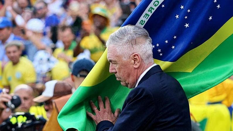 Carlo Ancelotti, técnico do Brasil, antes de jogo contra Marrocos pela Copa do Mundo