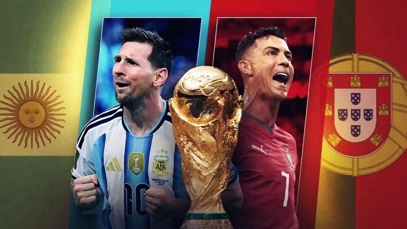 Messi, da Argentina, e Cristiano Ronaldo, de Portugal, podem se enfrentar na Copa? — Foto: ge
