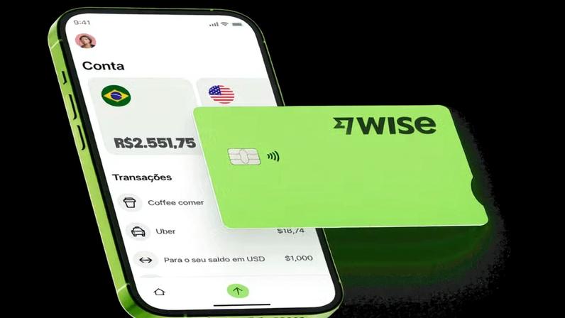 Conta digital e cartão da fintech Wise, especializada em transferências internacionais — Foto: Reprodução/Wise