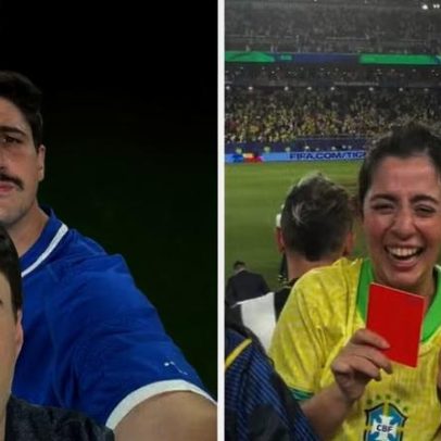 Casal de influenciadores recebe cartão vermelho de árbitro na Copa