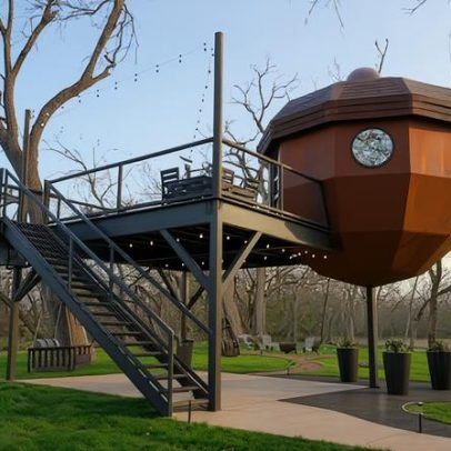 Casa na árvore em formato de noz ganha destaque no Texas