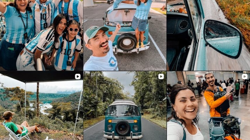 Juan Manuel Sosa e Pamela Corvalán chegam aos EUA para assistir a Copa do Mundo 2026 — Foto: Reprodução / Instagram