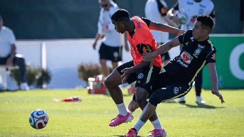 Casemiro em treino da seleção brasileira nos Estados Unidos