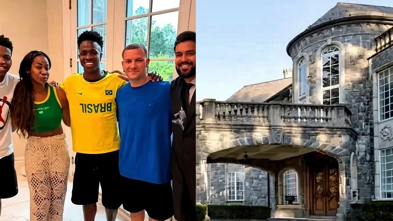 Vini Jr. aluga castelo para família nos Estados Unidos durante a Copa do Mundo