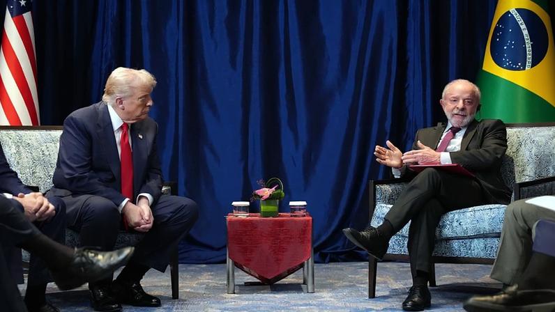 1 de 1 Donald Trump e Lula - Foto: Andrew Harnik/Getty Images