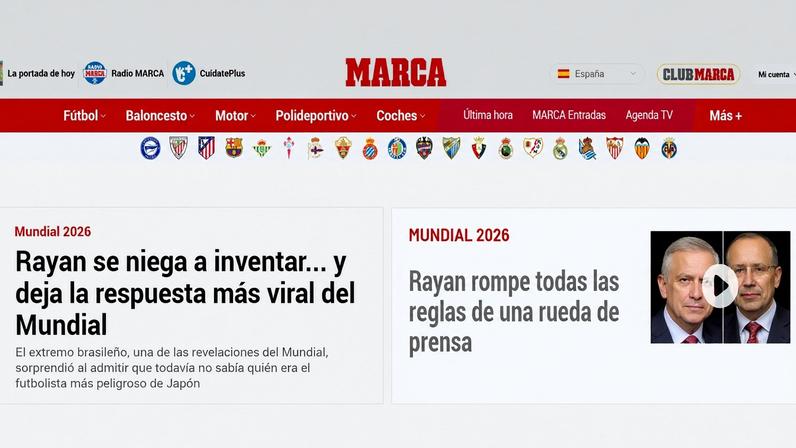 Jornal "Marca" repercute coletiva de Rayan — Foto: Reprodução
