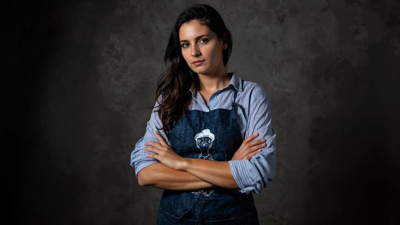 A chef Renata Vanzetto e o copo do drink Moscow Mule, um dos itens mais furtados em restaurantes