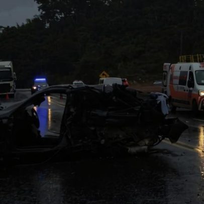 Acidente na BR-381 com caminhão, carro e moto deixa vítima e 6 km de fila