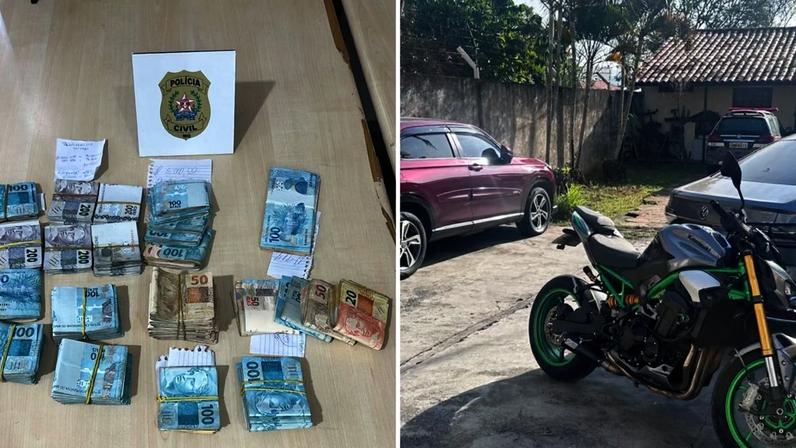 Nos imóveis ligados aos suspeitos a polícia encontrou R$ 122 mil em dinheiro