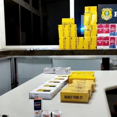 PRF apreende celulares e canetas emagrecedoras irregulares em ônibus em MG