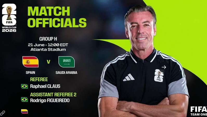 Raphael Claus será o árbitro de Espanha x Arábia Saudita — Foto: Fifa
