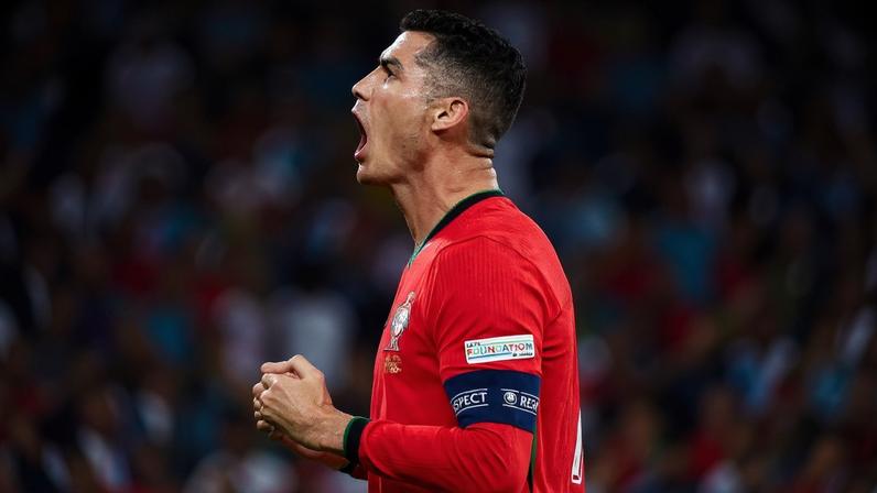 Cristiano Ronaldo na partida de Portugal e Escócia pela fase de Grupos da Liga das Nações 2024 (Foto: FPF)