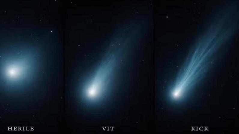 Observações do cometa 3I ATLAS a partir de diferentes tecnologias ópticas — Foto: Mul Berry Reclaims