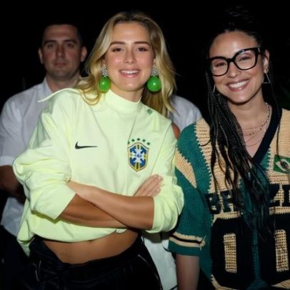 Celebridades apostam em látex, crochê e microshorts para Brasil x Escócia