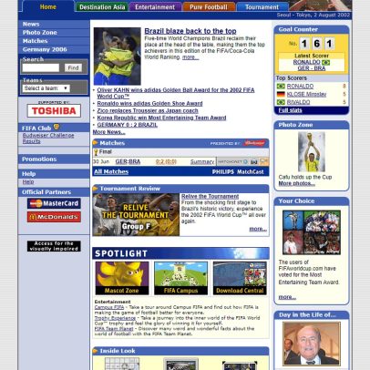 Internauta resgata print do site da FIFA sobre pentacampeonato brasileiro 2002