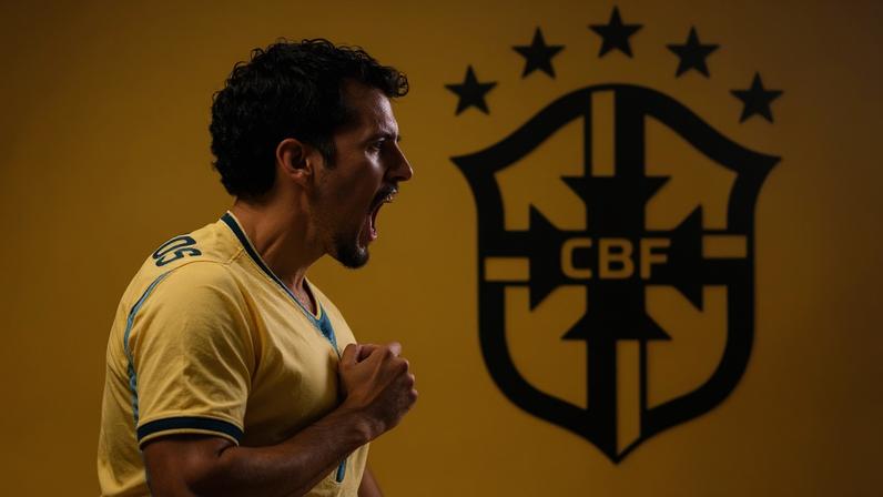 Marquinhos, camisa 4 do Brasil, durante a sessão oficial de retratos da Copa do Mundo FIFA de 2026