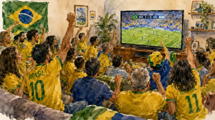 Durante a Copa do Mundo, não importa a sua preferência política, no fim todos acabarão torcendo pelo Brasil. (Foto: Imagem criada utilizando ChatGPT/Gazeta do Povo)