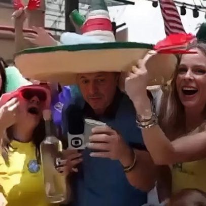 Repórter da Globo bebe tequila ao vivo na abertura da Copa e diz estar bem