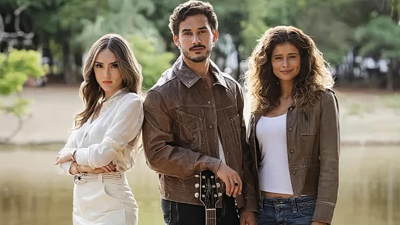 Isabelle Drummond, Filipe Bragança e Isadora Cruz, protagonistas da novela "Coração Acelerado"