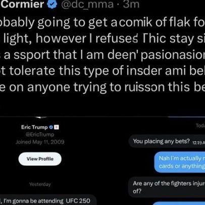 Ex-campeão do UFC revela mensagens sobre apostas do filho de Trump